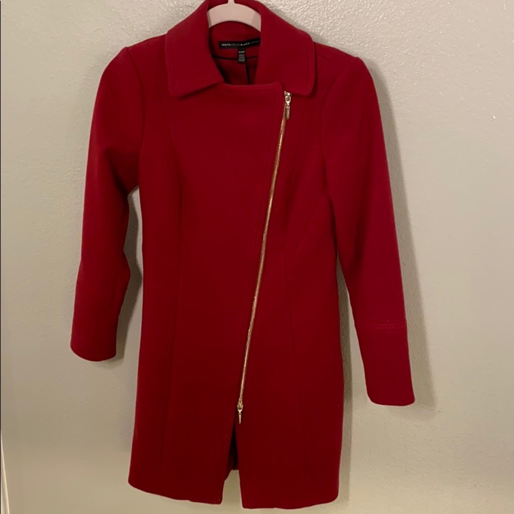 White House Black Market Fitted Red Coat